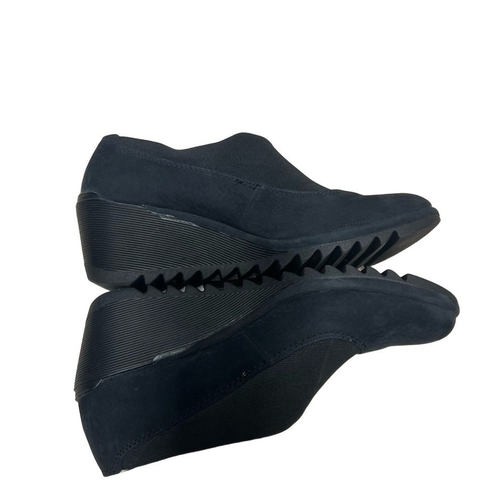 Comfortiva Black Suede Wedge Slip On Shoes Women’s 9.5 M Memory Foam - Picture 7 of 8